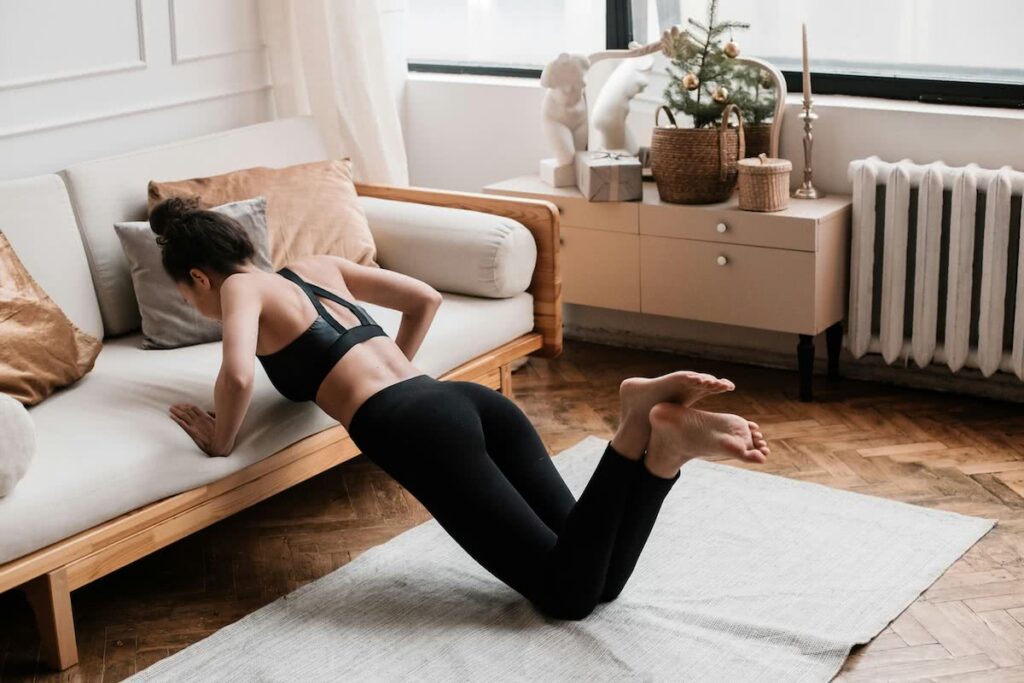 Incline Pushups Against Living Room Couch